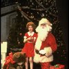 Allison Smith as Annie w. Santa Claus in a scene from the Broadway production of the musical "Annie."