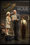 2R-4R) Mary Bracken Phillips as Grace, John Schuck as Daddy Warbucks, Allison Smith as Annie in a scene from the Broadway production of the musical "Annie."