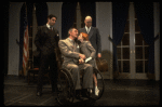 Allison Smith as Annie (3R), John Schuck as Daddy Warbucks (2R) and Raymond Thorne as FDR (L) in a scene from the Broadway production of the musical "Annie."