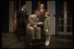 Allison Smith as Annie (3R), John Schuck as Daddy Warbucks (2R) and Raymond Thorne as FDR (L) in a scene from the Broadway production of the musical "Annie."