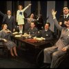 Allison Smith as Annie (3L), John Schuck as Daddy Warbucks (2L) and Raymond Thorne as FDR (R) in a scene from the Broadway production of the musical "Annie."