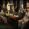 Allison Smith as Annie (3L), John Schuck as Daddy Warbucks (2L) and Raymond Thorne as FDR (R) in a scene from the Broadway production of the musical "Annie."