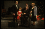 Allison Smith, John Schuck, Ellen Martin and Raymond Thorne as FDR in a scene from the Broadway production of the musical "Annie."