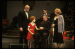 Allison Smith, John Schuck, Ellen Martin and Raymond Thorne as FDR in a scene from the Broadway production of the musical "Annie."