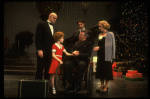 Allison Smith, John Schuck, Ellen Martin and Raymond Thorne as FDR in a scene from the Broadway production of the musical "Annie."