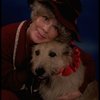 Betty Hutton as Miss Hannigan w. Sandy in a scene from the Broadway production of the musical "Annie."