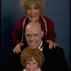 Betty Hutton as Miss Hannigan, Allison Smith as Annie, and John Schuck as Daddy Warbucks in a scene from the Broadway production of the musical "Annie."