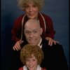 Betty Hutton as Miss Hannigan, Allison Smith as Annie, and John Schuck as Daddy Warbucks in a scene from the Broadway production of the musical "Annie."