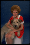 Actress Theda Stemler as Annie w. Sandy from the Philadelphia production of the musical "Annie."