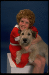 Actress Theda Stemler as Annie w. Sandy from the Philadelphia production of the musical "Annie."