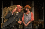 Kristi Coombs as Annie and Reid Shelton as Daddy Warbucks in a scene from the New Orleans production of the musical "Annie."
