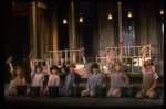 Kristi Coombs as Annie (C) w. orphans in a scene from the New Orleans production of the musical "Annie."