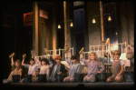 Kristi Coombs as Annie (C) w. orphans in a scene from the New Orleans production of the musical "Annie."