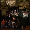 Entire cast posing in lobby of theatre of the New Orleans production of the musical "Annie."