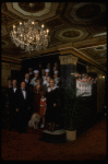 Entire cast posing in lobby of theatre of the New Orleans production of the musical "Annie."
