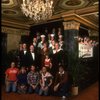 Entire cast posing in lobby of theatre of the New Orleans production of the musical "Annie."