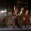 R) Jane Connell as Miss Hannigan w. Rooster and Lily in a scene from the New Orleans production of the musical "Annie."