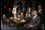 Kristi Coombs as Annie and Reid Shelton as Daddy Warbucks w. FDR in a scene from a touring company of the musical "Annie." (New Orleans)