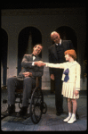 Kristi Coombs as Annie and Reid Shelton as Daddy Warbucks w. FDR in a scene from a touring company of the musical "Annie." (New Orleans)