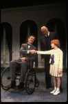 Kristi Coombs as Annie and Reid Shelton as Daddy Warbucks w. FDR in a scene from a touring company of the musical "Annie." (New Orleans)