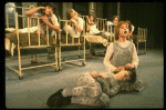 Bridget Walsh as Annie w. orphans in a scene from a touring company of the musical "Annie." (Fort Worth)