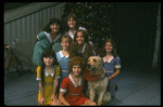 Bridget Walsh as Annie w. Sandy and orphans in a scene from a touring company of the musical "Annie." (Fort Worth)