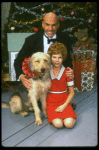 Bridget Walsh as Annie and Rhodes Reason as Daddy Warbucks w. Sandy in a scene from a touring company of the musical "Annie." (Fort Worth)