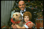 Bridget Walsh as Annie and Rhodes Reason as Daddy Warbucks w. Sandy in a scene from a touring company of the musical "Annie." (Fort Worth)