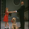 Bridget Walsh as Annie and Rhodes Reason as Daddy Warbucks w. Sandy in a scene from a touring company of the musical "Annie." (Fort Worth)