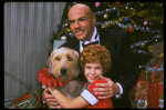 Bridget Walsh as Annie and Rhodes Reason as Daddy Warbucks w. Sandy in a scene from a touring company of the musical "Annie." (Fort Worth)