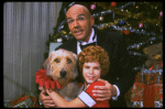 Bridget Walsh as Annie and Rhodes Reason as Daddy Warbucks w. Sandy in a scene from a touring company of the musical "Annie." (Fort Worth)