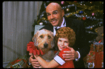 Bridget Walsh as Annie and Rhodes Reason as Daddy Warbucks w. Sandy in a scene from a touring company of the musical "Annie." (Fort Worth)