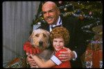 Bridget Walsh as Annie and Rhodes Reason as Daddy Warbucks w. Sandy in a scene from a touring company of the musical "Annie." (Fort Worth)