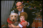 Bridget Walsh as Annie and Rhodes Reason as Daddy Warbucks w. Sandy in a scene from a touring company of the musical "Annie." (Fort Worth)