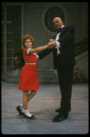 Bridget Walsh as Annie and Rhodes Reason as Daddy Warbucks in a scene from a touring company of the musical "Annie." (Fort Worth)