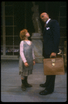 Bridget Walsh as Annie and Rhodes Reason as Daddy Warbucks in a scene from a touring company of the musical "Annie." (Fort Worth)