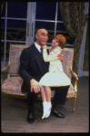 Bridget Walsh as Annie and Harve Presnell as Daddy Warbucks in a scene from a touring company of the musical "Annie."