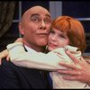 Bridget Walsh as Annie and Harve Presnell as Daddy Warbucks in a scene from a touring company of the musical "Annie."