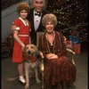 Bridget Walsh as Annie, Harve Presnell as Daddy Warbucks and Kathleen Freeman as Miss Hannigan w. Sandy from a touring company of the musical "Annie."