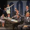 Bridget Walsh as Annie, Harve Presnell as Daddy Warbucks and Jack Denton as FDR in a scene from a touring company of the musical "Annie."