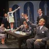 Bridget Walsh as Annie, Harve Presnell as Daddy Warbucks and Jack Denton as FDR in a scene from a touring company of the musical "Annie."