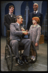 Bridget Walsh as Annie, Harve Presnell as Daddy Warbucks and Jack Denton as FDR in a scene from a touring company of the musical "Annie."