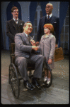 Bridget Walsh as Annie, Harve Presnell as Daddy Warbucks and Jack Denton as FDR in a scene from a touring company of the musical "Annie."