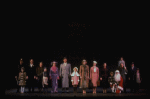 Entire cast in a scene from a touring company of the musical "Annie."