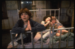 Louanne as Annie w. orphans in a scene from a touring company of the musical "Annie." (Boston)