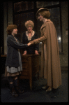 Ruth Kobart as Miss Hannigan, Louanne as Annie and Martha Whitehead as Grace in a scene from a touring company of the musical "Annie." (Boston)