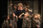 Ruth Kobart as Miss Hannigan w. orphans in a scene from a touring company of the musical "Annie." (Boston)