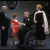 Martha Whitehead as Grace, Louanne as Annie, Norwood Smith as Daddy Warbucks and Randall Robbins as FDR from a touring company of the musical "Annie." (Boston)
