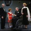 Martha Whitehead as Grace, Louanne as Annie, Norwood Smith as Daddy Warbucks and Randall Robbins as FDR from a touring company of the musical "Annie." (Boston)