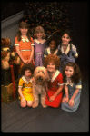Louanne as Annie w. orphans and Sandy in a scene from a touring company of the musical "Annie." (Boston)